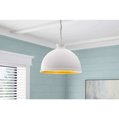 Hampton Bay 65220 | Tallulah 4-Light White Pendant Hanging Light, Dome Kitchen Pendant Lighting