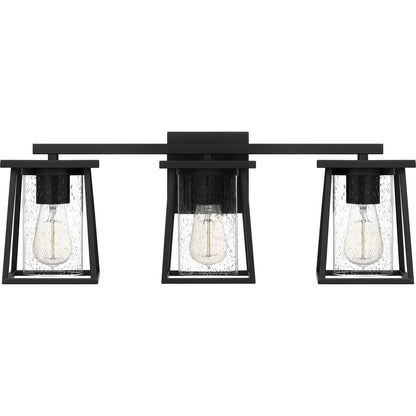 Quoizel LDG8624MBK | Lodge 3 Light 24" Wide Bathroom Vanity Light