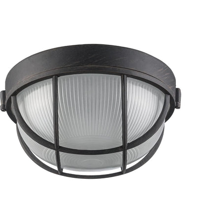 Trans Globe 41515 RT | 10" Width 1 Light Flush Mount Bulkhead Outdoor Wall Sconce