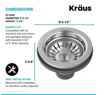 Kraus ST-ZHD | Stainless Steel Strainer