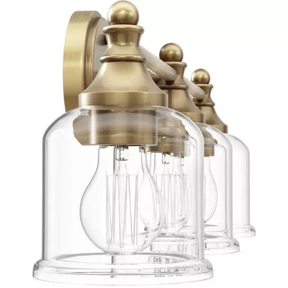 Signature Hardware SHVL3163AGBR | Hesby 3 Light 23" Wide Bathroom Vanity Light in Aged Brass