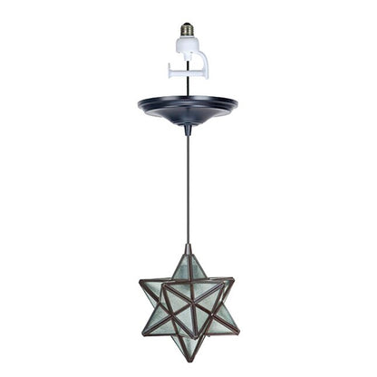 Worth Home PKN-4724 | Brushed Bronze Moravian Star Instant Pendant Recessed Can Conversion Kit