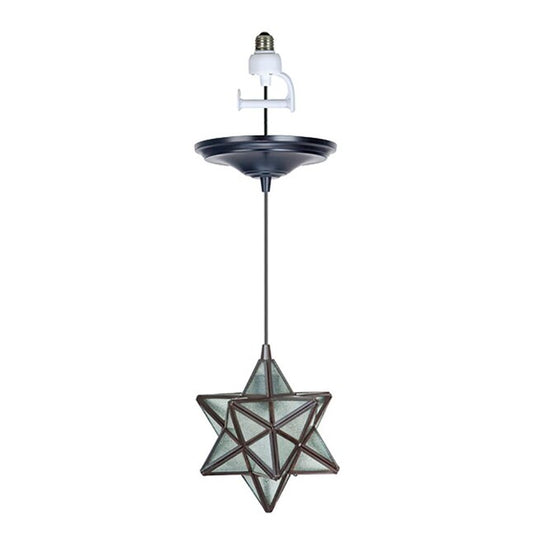 Worth Home PKN-4724 | Brushed Bronze Moravian Star Instant Pendant Recessed Can Conversion Kit