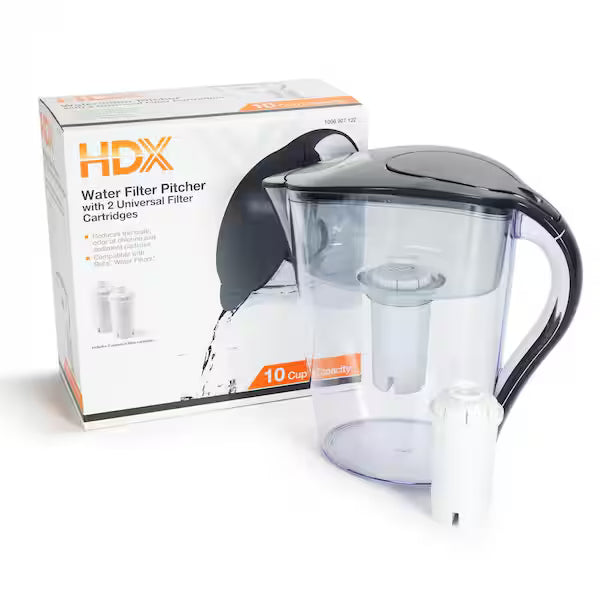 HDX HS530 | 10-Cup Large Water Filter Pitcher, BPA Free
