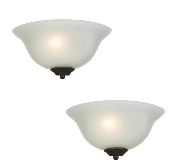 Commercial Electric 1002 514 914 | 1-Light Oil Rubbed Bronze Wall Sconce (2-Pack)