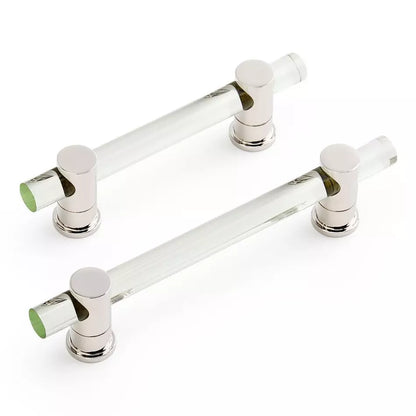 Signature Hardware 5-1/16" Clanora Acrylic Cabinet Pull - Transparent Green/Polished Nickel