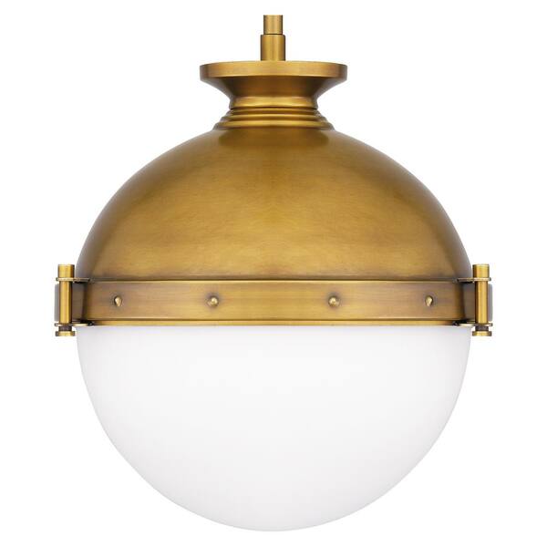 DSI Lighting 1006 106 530 | Mixon 1-Light Aged Brass Pendant with Opal Glass