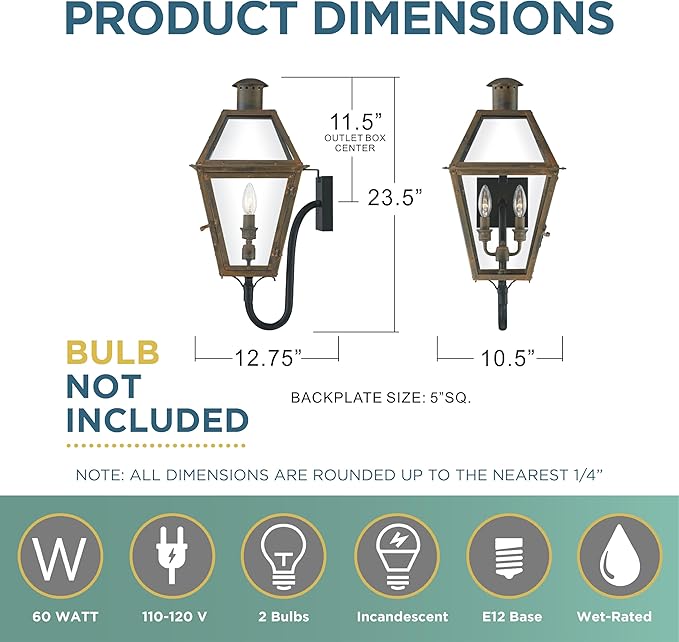 Quoizel RO8311Z | Rue De Royal 2 Light 24 inch Industrial Bronze Outdoor Wall Lantern