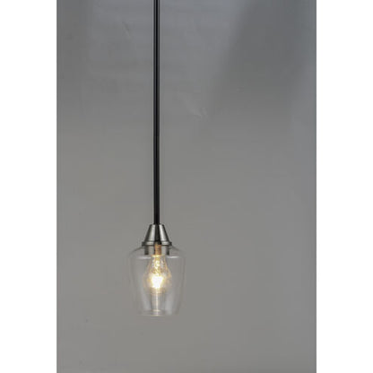 Maxim Lighting 96120CLBKSN | Goblet 5" Wide Pendant with Clear Glass Shade