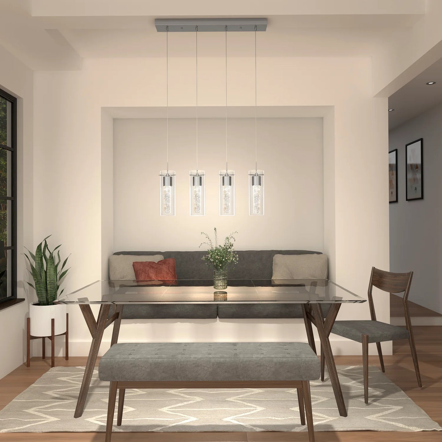 Artika OME59B-HD2 | Essence 4-Light LED Pendant in Chrome Finish