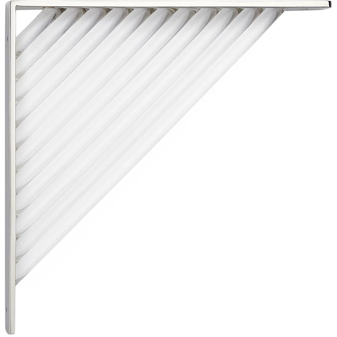 Signature Hardware SH554012PN | Acrylic Shelf Bracket - 8 " x 8 " - Polished Nickel/Clear Acrylic, Brass Base Metal