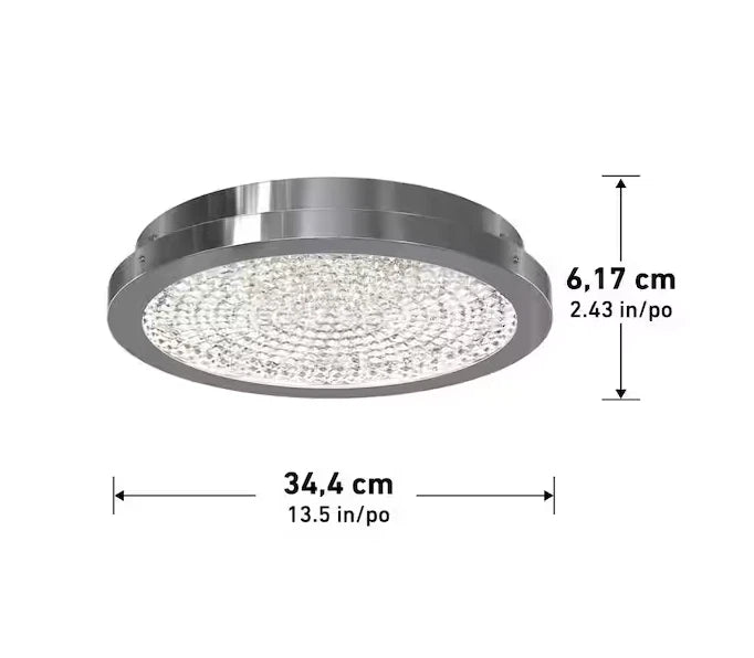 Artika CLGL-HD1 | 13.5" Flush Mount Ceiling Light in Chrome Finish