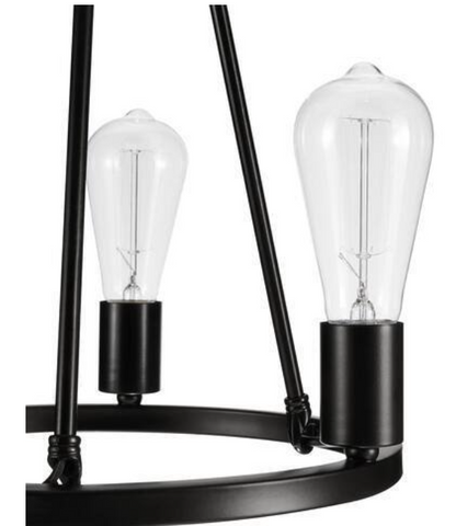 Hampton Bay 1002 758 086 | Stratton 14 in. 3-Light Black Semi-Flush Mount