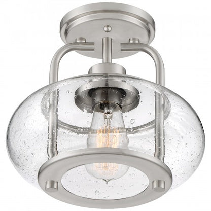 Quoizel TRG1710BN | Trilogy 1 Light 10 inch Brushed Nickel Semi-Flush Mount Ceiling Light