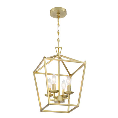 Faymart FAY-US-LT-107-SG | 4-Light Caged Pendant Light with Soft Gold Finish