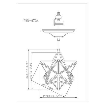 Worth Home PKN-4724 | Brushed Bronze Moravian Star Instant Pendant Recessed Can Conversion Kit