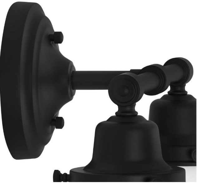 Hampton Bay 1006 367 847 | Belvedere Park 16 in. 2-Light Espresso Bronze Farmhouse Bathroom Vanity Light with Frosted Opal Glass Shades