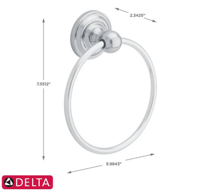 Delta 138272 | Greenwich Towel Ring in Chrome