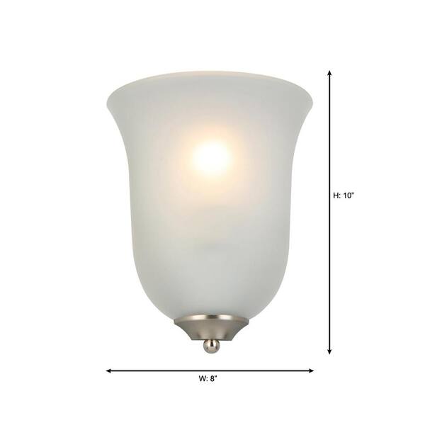 Commercial Electric 1002 515 057 | 1-Light Brushed Nickel Wall Sconce