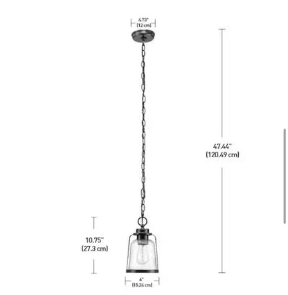 Globe Electric 1003 239 547 | Roth 1-Light Oil Rubbed Bronze Outdoor Indoor Hanging Pendant