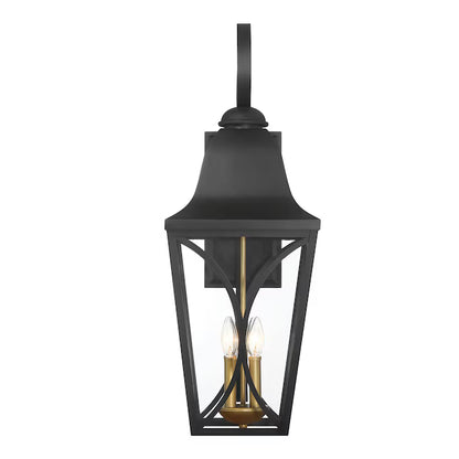 The Great Outdoors 73359-757 | Cardigan 4 -Light 30" Tall Outdoor Wall Light in Sand Black