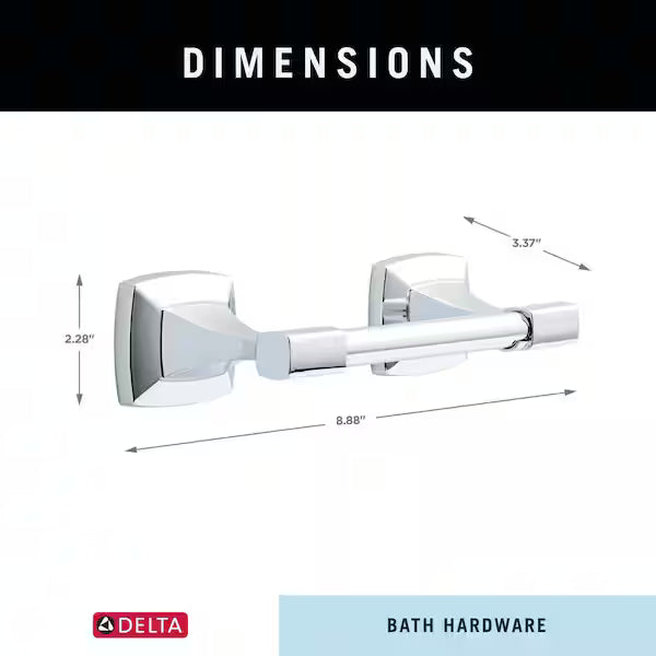 Delta PWD50-PC | Portwood Wall Mount Pivot Arm Toilet Paper Holder Bath Hardware Accessory in Polished Chrome