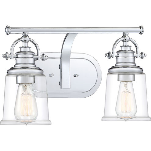 Quoizel GRT8602C | Grant 2 Light 16 inch Polished Chrome Bath Light Wall Light, Medium