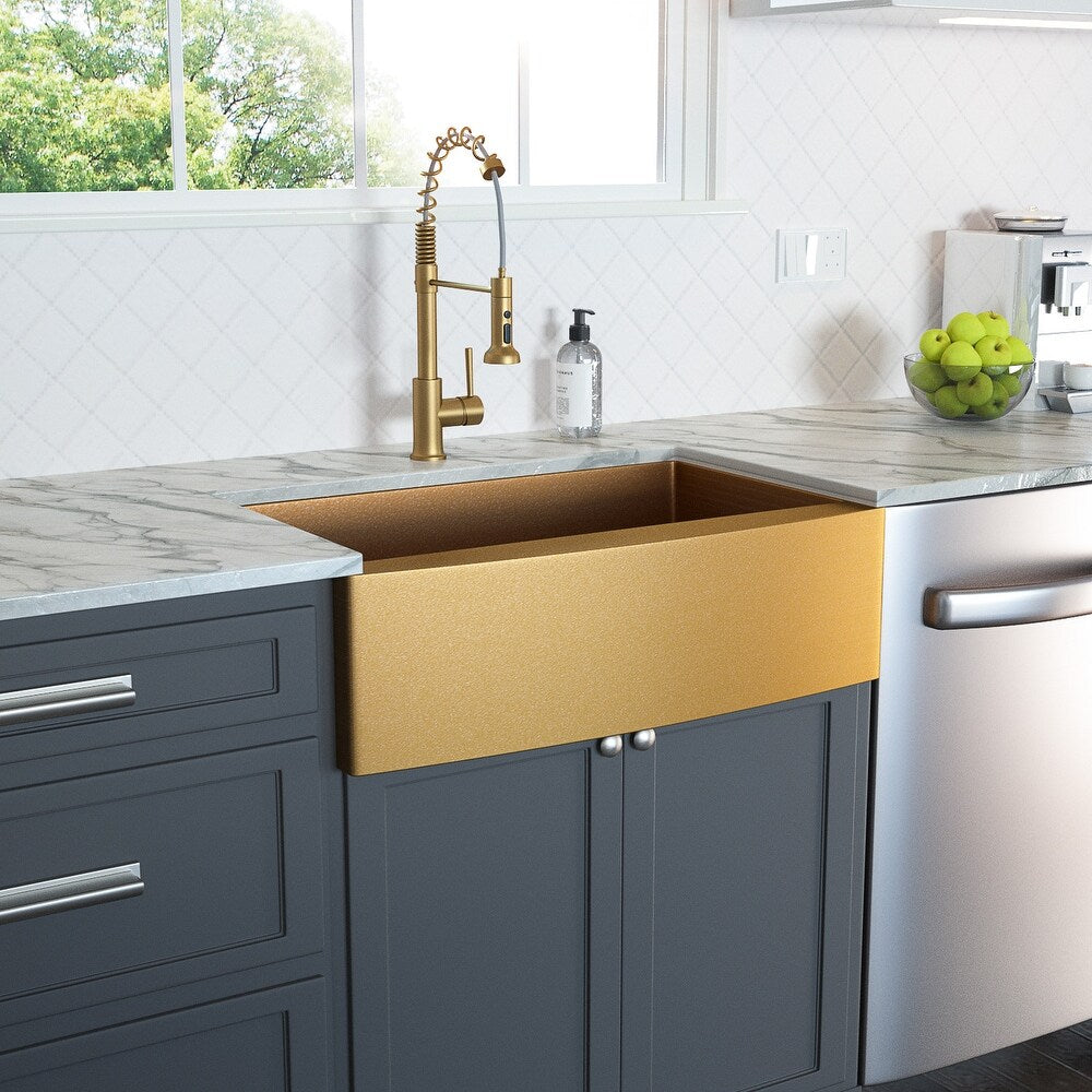 30" x 21" x 10" Gold Kitchen Sink | AF3021G