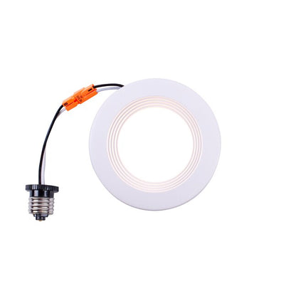Utilitech 1098780 | White 4-in 600 -Lumens Cool Daylight Round Dimmable Damp rated Recessed Downlight