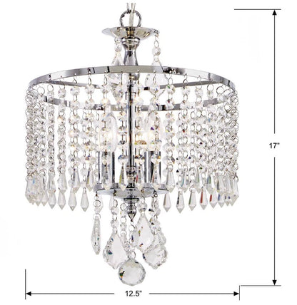 Home Decorators Collection 1001 789 669 | Calisitti 3-Light Polished Chrome Chandelier with K9 Crystal Dangles