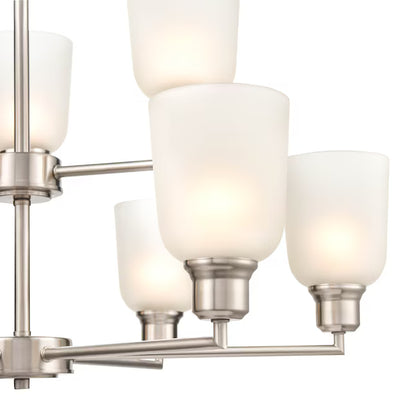 Millennium 2819-BN | Amberle 9-Light Chandelier Ceiling Light Brushed Nickel