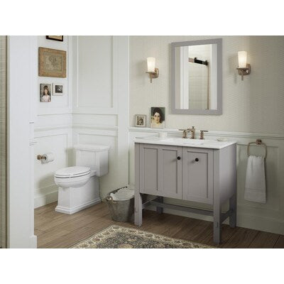 Kohler 99650-1WT | Tresham 23.5-in x 32-in Mohair Grey Framed Bathroom Vanity Mirror