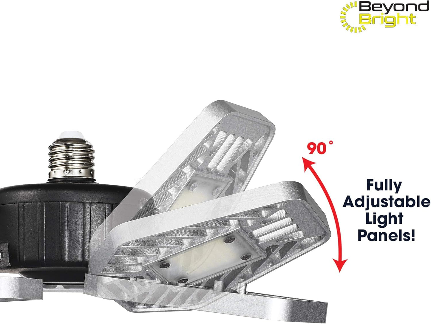 (Open Box) Beyond Bright LED Ultra-Bright Garage Light - 3 Adjustable Panels, Energy Efficient, Easy to Install, Durable and Long-Lasting Light for Garages, Warehouses and More