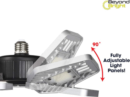 (Open Box) Beyond Bright LED Ultra-Bright Garage Light - 3 Adjustable Panels, Energy Efficient, Easy to Install, Durable and Long-Lasting Light for Garages, Warehouses and More