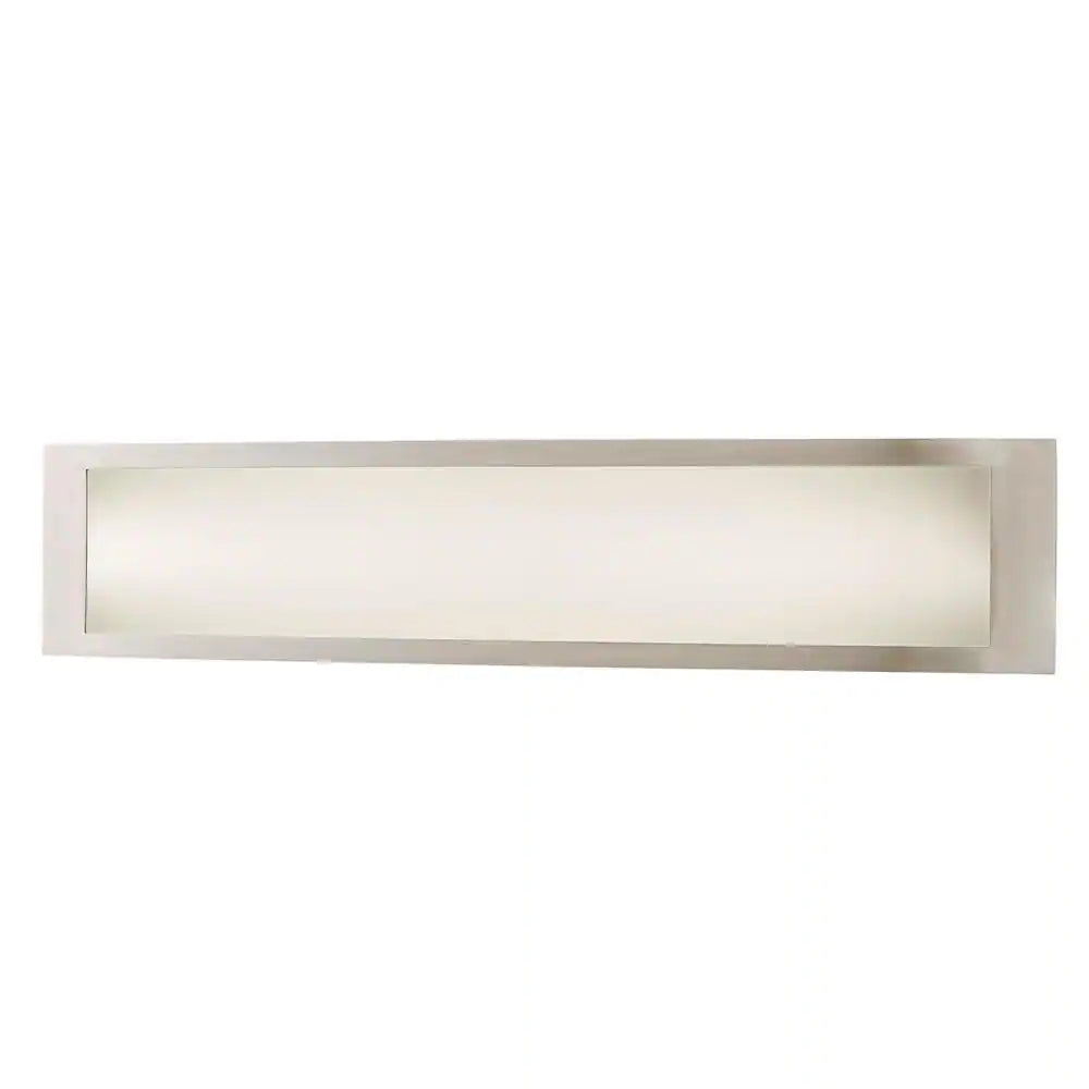 Hampton Bay 1006 424 029 | Woodbury 24.6 in. 1-Light Brushed Nickel Integrated LED Bathroom Vanity Light Bar with Frosted Acrylic Shade