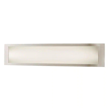 Hampton Bay 1006 424 029 | Woodbury 24.6 in. 1-Light Brushed Nickel Integrated LED Bathroom Vanity Light Bar with Frosted Acrylic Shade