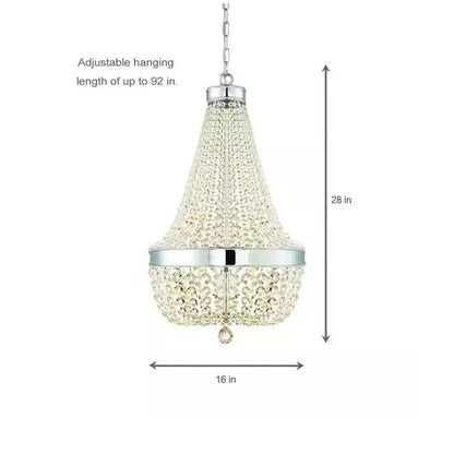 Home Decorators Collection 1001 664 606 | Monticello Park 6-Light Chrome Crystal Chandelier