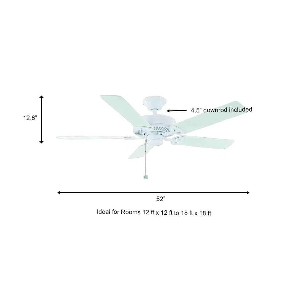 Hampton Bay 1001 320 428 | Farmington 52 in. Indoor Matte White Ceiling Fan