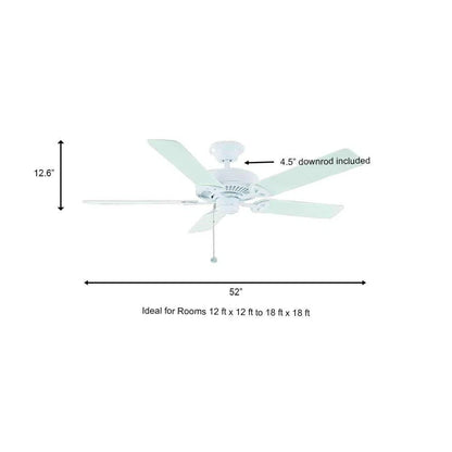 Hampton Bay 1001 320 428 | Farmington 52 in. Indoor Matte White Ceiling Fan