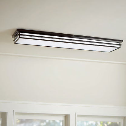 allen + roth 2592465 | Phoebe 1 -Light 48-in Matte Black Integrated LED Flush Mount Light