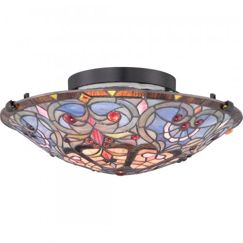 Quoizel TF1805SVB | Carroll 2 -Light 16.5-in Bronze Flush Mount Light