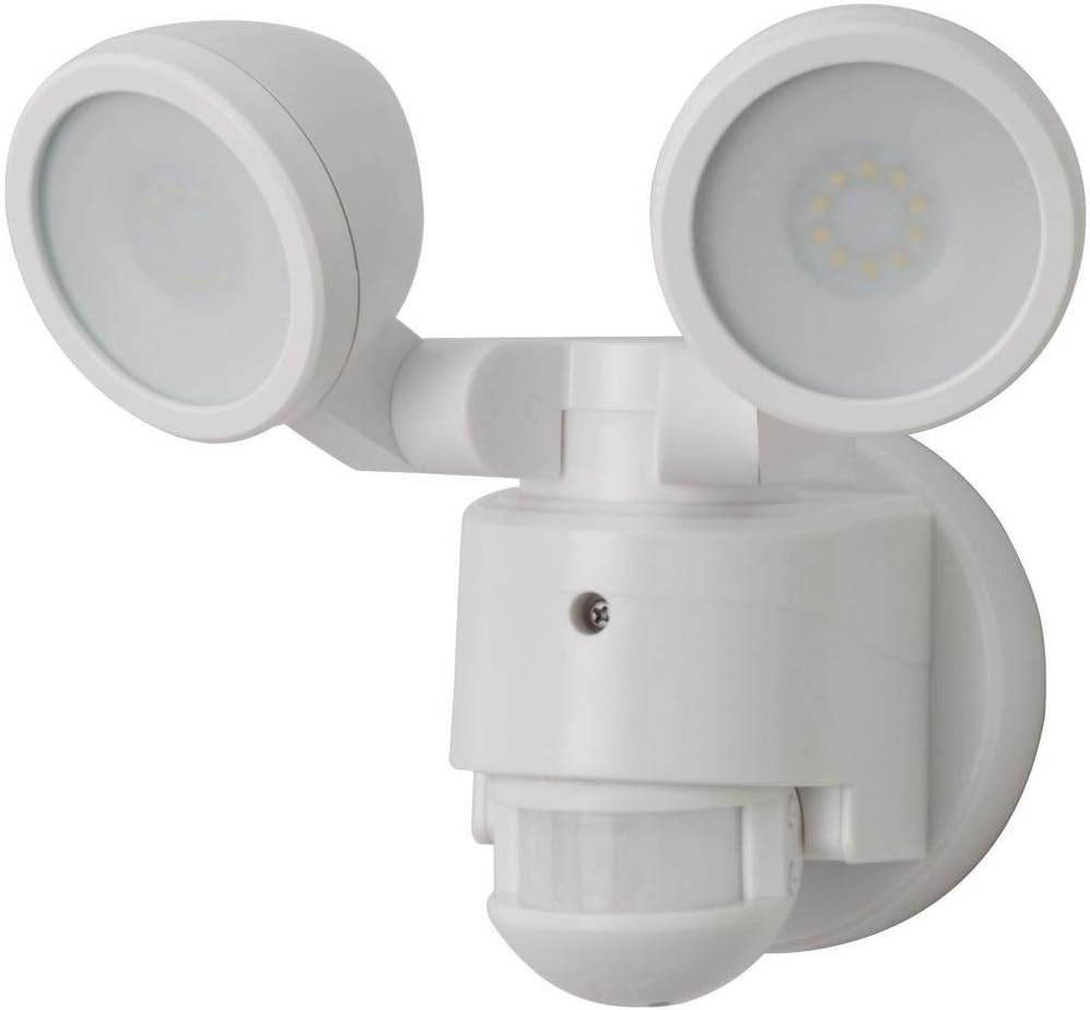 Defiant DFI-5852-WH-G | 180 Degree White Motion Activated Outdoor Integrated LED Twin Head Flood Light