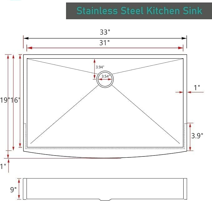 Apron Farmhouse Sink workstation Stainless Steel w/cutting board, stainer, etc. | AF3321-W