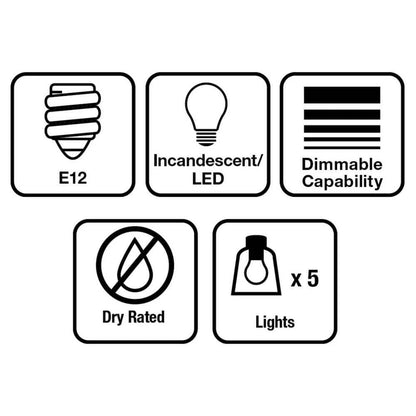 Home Decorators Collection 1004 161 095 | Sarolta Sands 5-Light Black Chandelier Light Fixture with Caged Globe Metal Shade