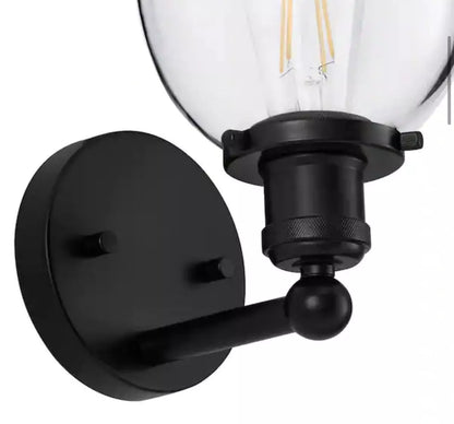 Home Decorators Collection 1006 324 393 | Evelyn 6 in. 1-Light Matte Black Modern Industrial Wall Mount Sconce Light