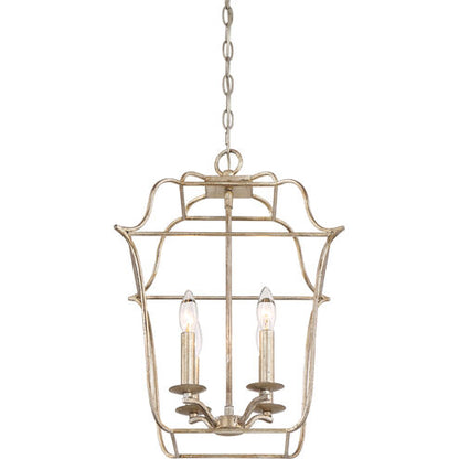 Quoizel GLY5204CS | Gallery 4 Light 14 inch Century Silver Leaf Foyer Piece Ceiling Light