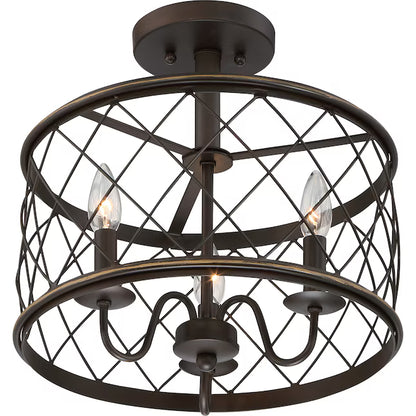 Quoizel RDY1714PN | Dury 3 Light 15" Wide Flush Mount Ceiling Fixture