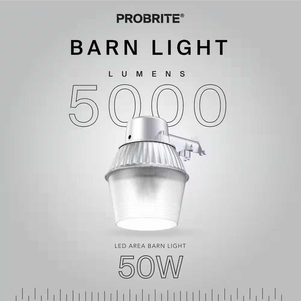 Probrite LED50-PC-GR | 50W High-Performance Standard LED Bulb Gray Outdoor Dusk to Dawn Area and Flood Light
