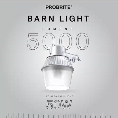 Probrite LED50-PC-GR | 50W High-Performance Standard LED Bulb Gray Outdoor Dusk to Dawn Area and Flood Light