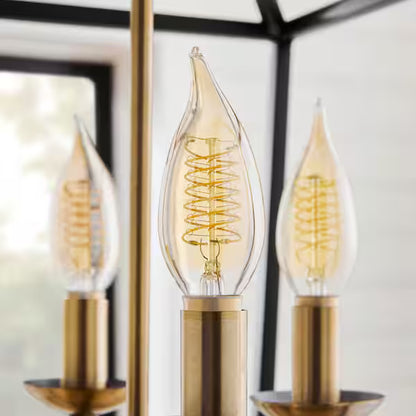 EcoSmart 1006 299 535 | (3-Pack) 60-Watt Equivalent BA11 Dimmable E12 Candelabra Fine Bendy Filament LED Vintage Edison Light Bulb Amber